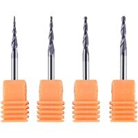 SpeTool Juego de 4 brocas de carburo de punta cónica R0.25 ~ 1.0- punta de 1-8 pulgadas para grabado
